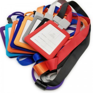 공장 도매 실리콘 ID 카드 홀더 배지 ID 이름 카드 케이스 태그 홀더 명확한 아크릴 창이